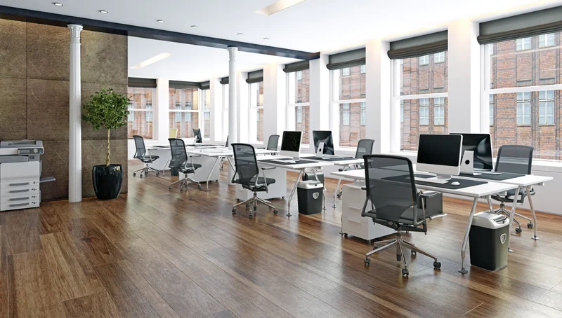 Clean and organized modern commercial office space