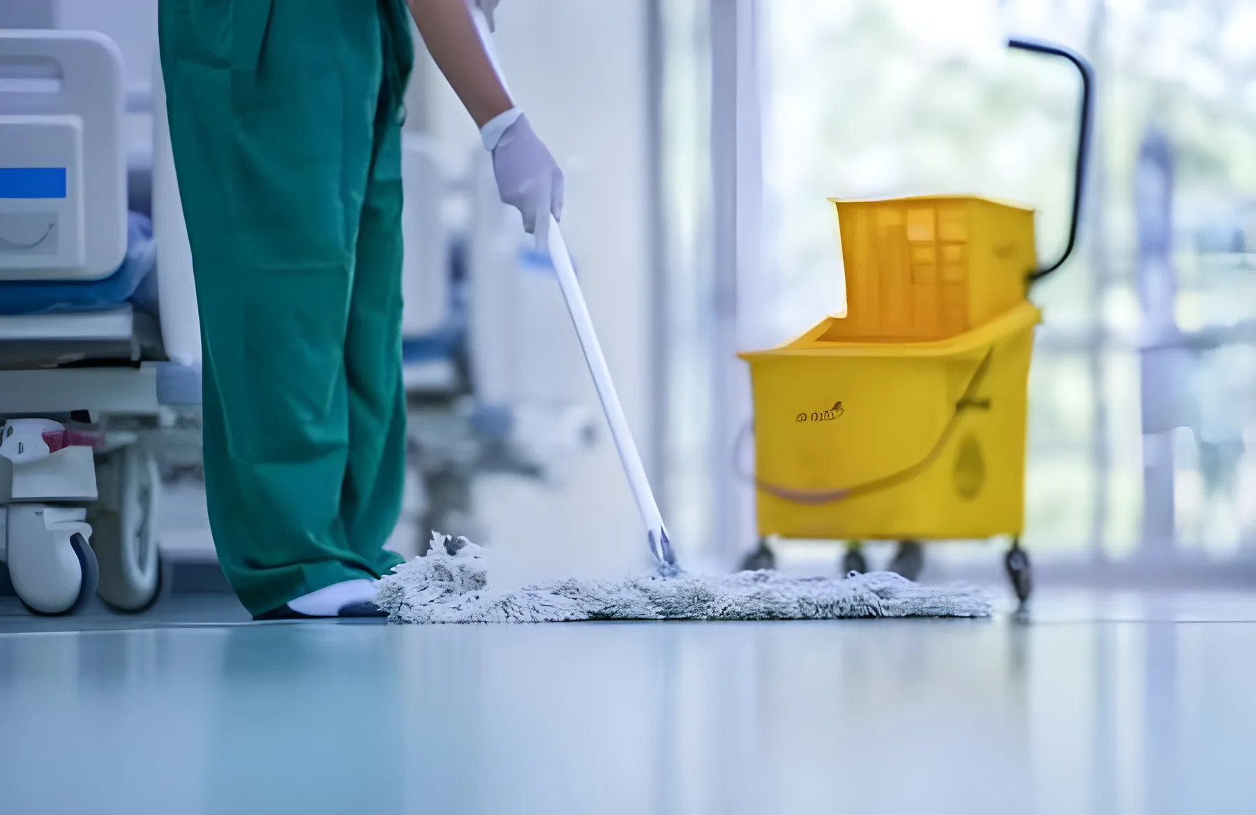 A commercial space receiving professional floor cleaning