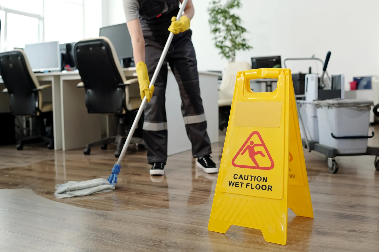A professionally cleaned and well-maintained commercial workspace